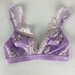 Embrace Lace Wire Free Bralette Band Size 34 Purple
